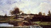 Charles-Francois Daubigny Sluice in the Optevoz Valley Spain oil painting artist